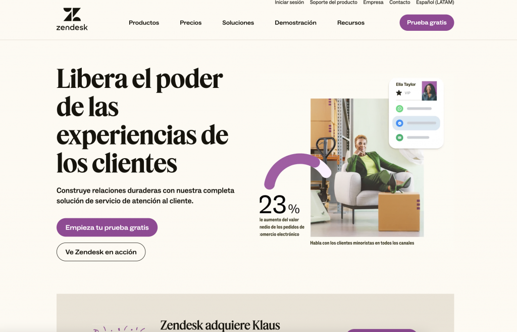 Zendesk es un Software de servicio de atención al cliente y CRM